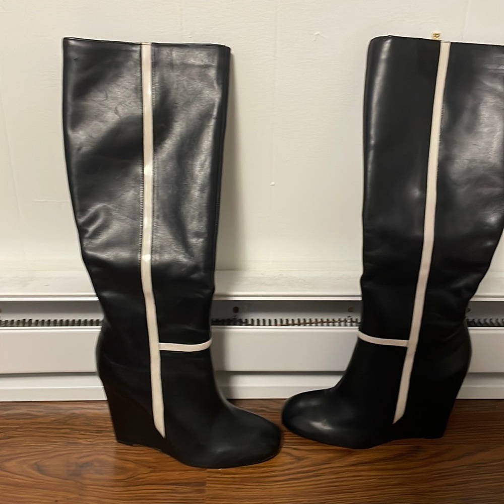 Calvin Klein wedge knee high boots